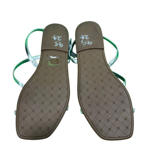 Antonio Melani Silver Strappy Flat Sandals | Metallic Minimalist | Size … - Picture 3 of 5